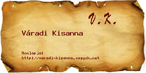 Váradi Kisanna névjegykártya